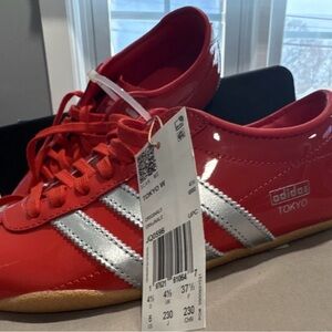 Adidas Tokyo Red and Silver Sneakers